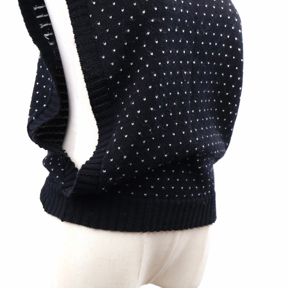 Vintage JCPenney JR-HI Sweater Vest Youth M 10-12 Black White Heart Knit 70s 80s - Picture 6 of 8